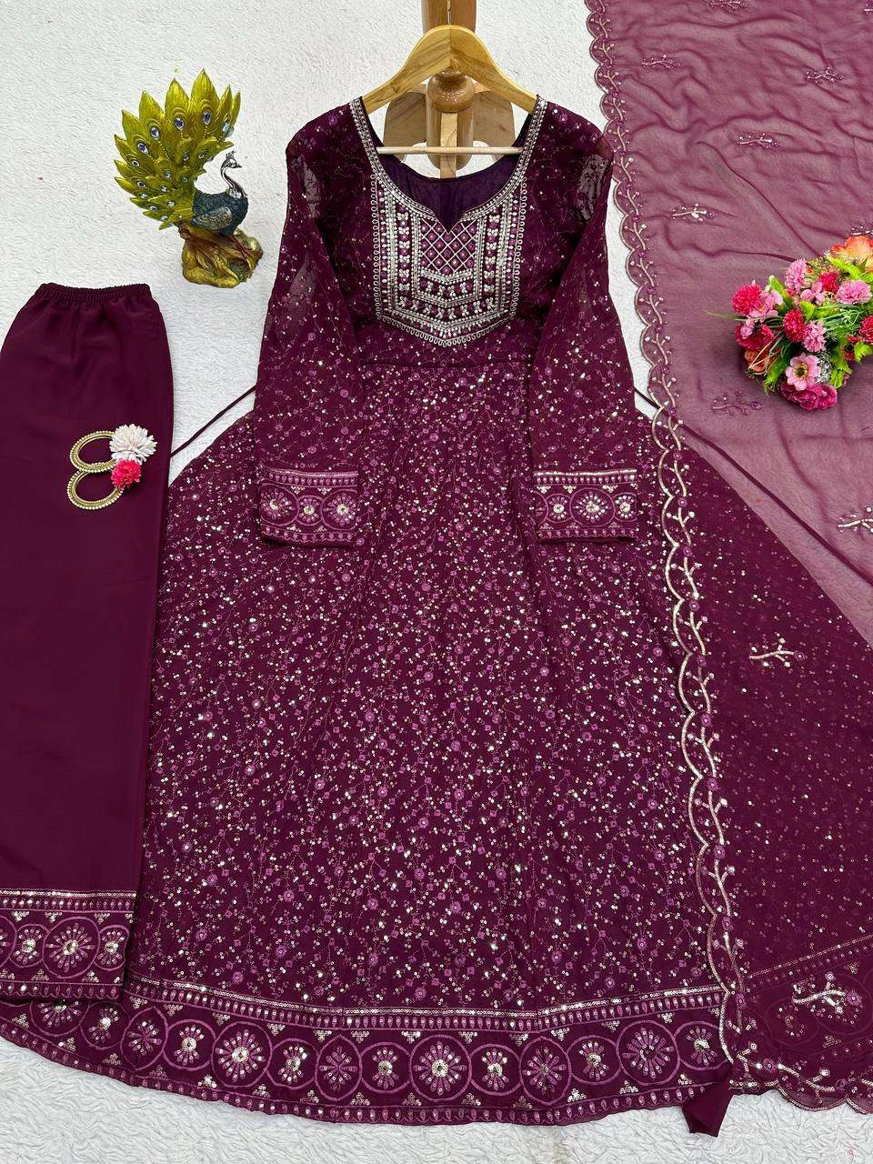 Vardan Ethnic Kd 1471 Faux Georgette Wholesale Anarkali Party Wear Salwar Suit Catalog — Wholesale Salwar Suits, MPA wholesale from Surat - Gallery Image 4
